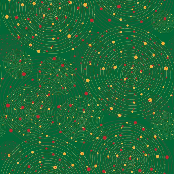 Бесшовный абстрактный зеленый фон с круговыми линиями — стоковый вектор
