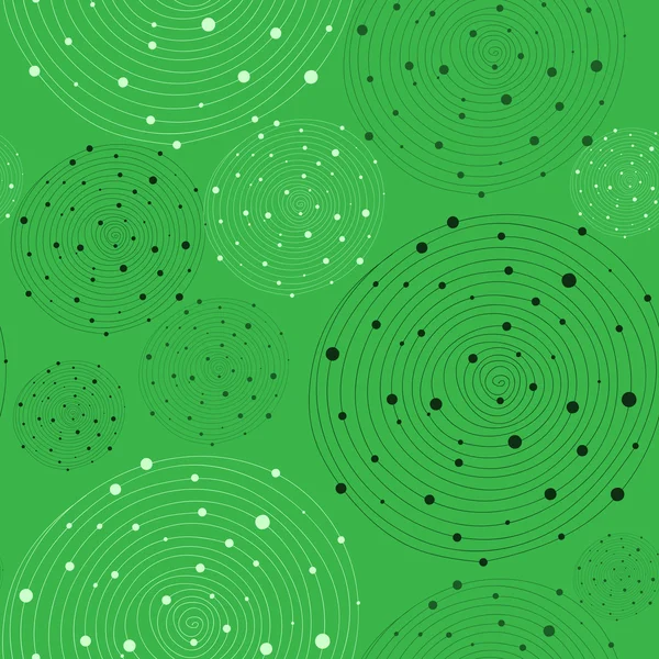 Fondo verde abstracto sin costuras con líneas circulares Vector il — Archivo Imágenes Vectoriales