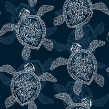 Seamless pattern with turtles clipart