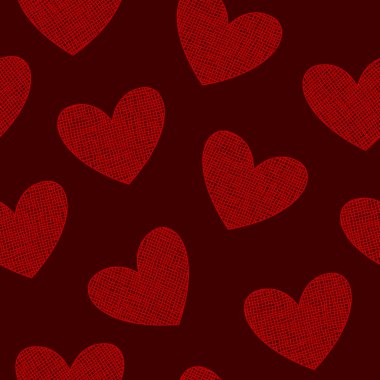 Kusursuz desen, elle çizilmiş kalpler.