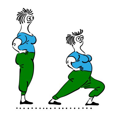 Yaşlı kadın egzersiz. Pilates pozlar seti