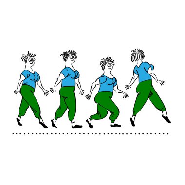 Yaşlı kadın egzersiz. Pilates pozlar seti