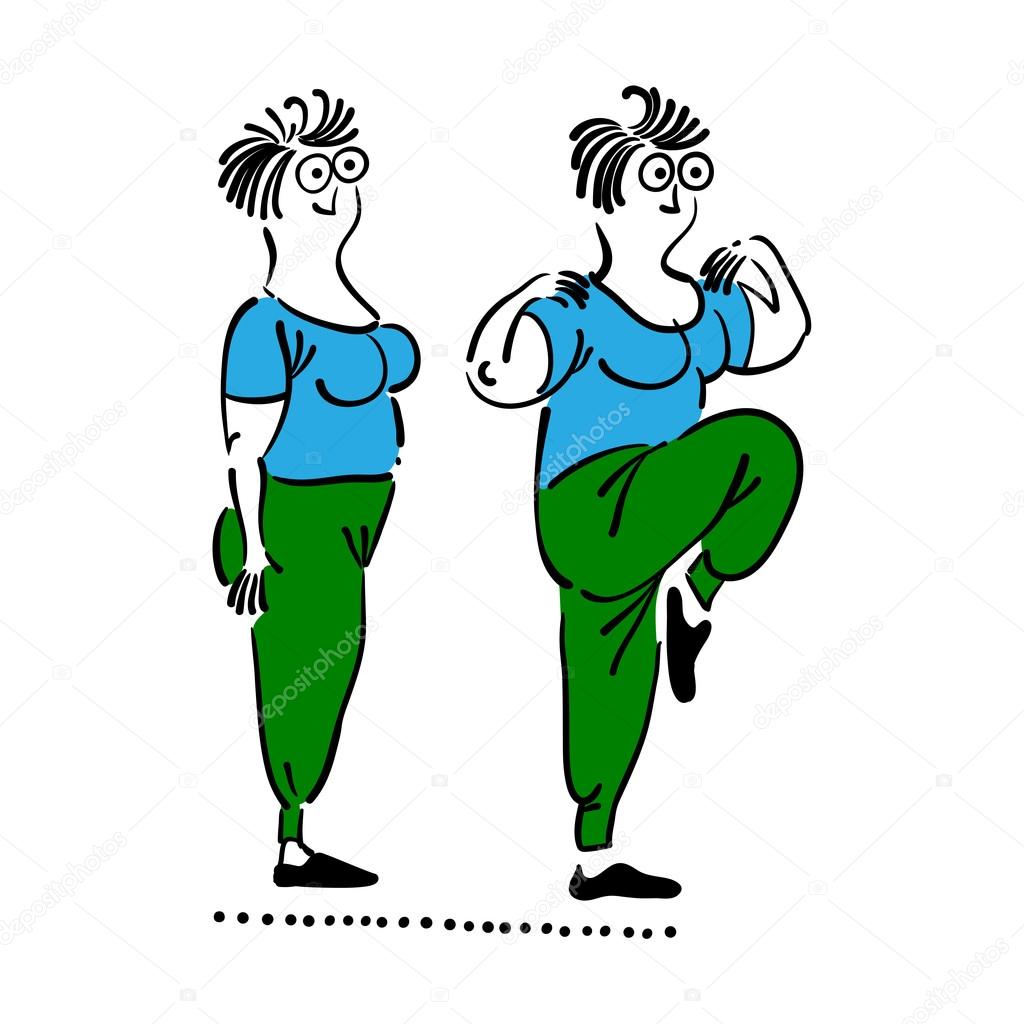 Exercising old woman. Pilates poses set