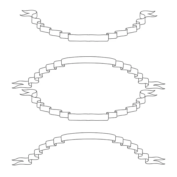 ビンテージ リボン バナー。リボンのオーバル フレーム — ストックベクタ