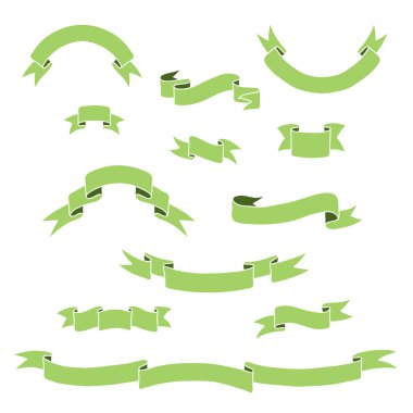 Şerit afiş kümesi vintage elle çizilmiş