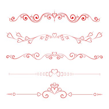 Kaligrafi Sevgililer günü tasarım öğeleri ayarla