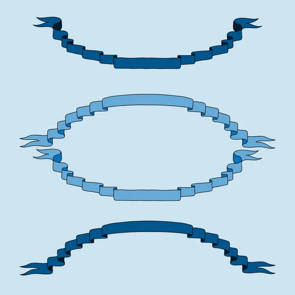 Bannières de rubans vintage. cadre ovale de rubans — Image vectorielle