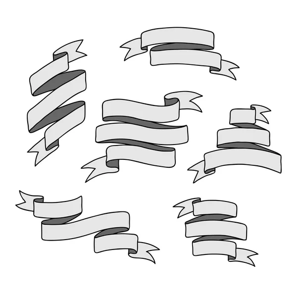 빈티지 리본 배너 세트 — 스톡 벡터