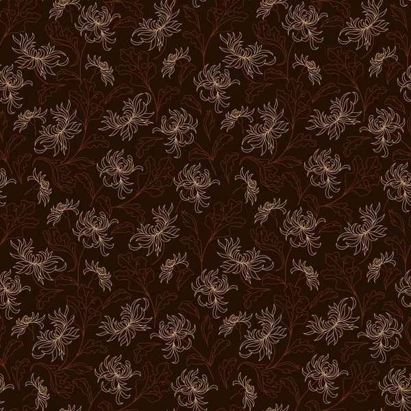 Vintage sin costuras floral japonés fondo — Vector de stock