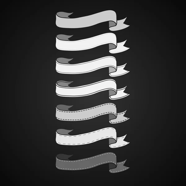ビンテージ リボン バナー セット — ストックベクタ