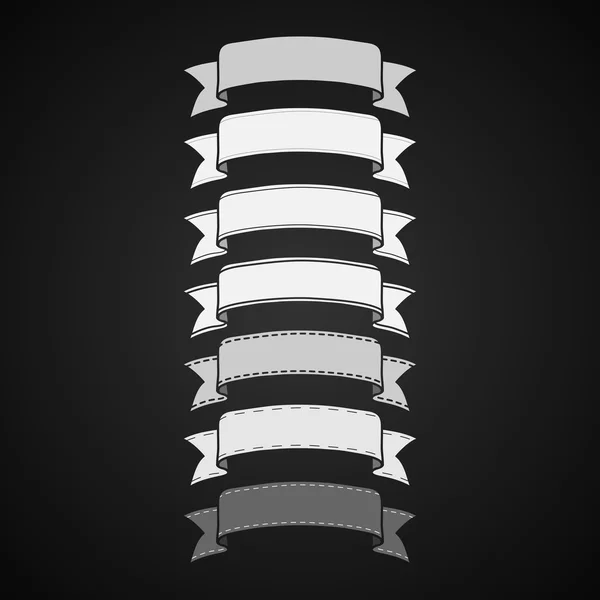빈티지 리본 배너 세트 — 스톡 벡터