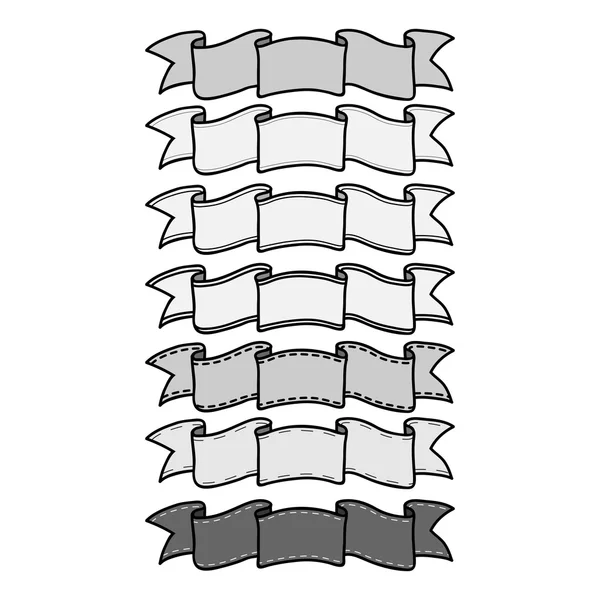 Набор винтажных ленточных баннеров — стоковый вектор