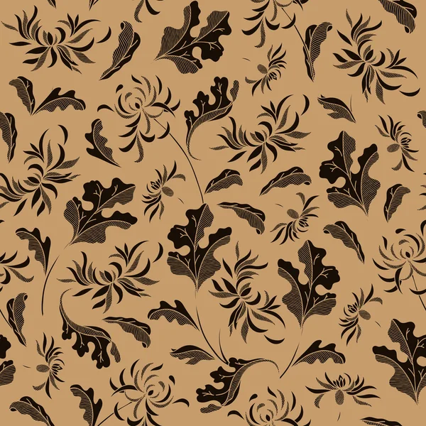 Vintage sin costuras floral japonés fondo — Vector de stock