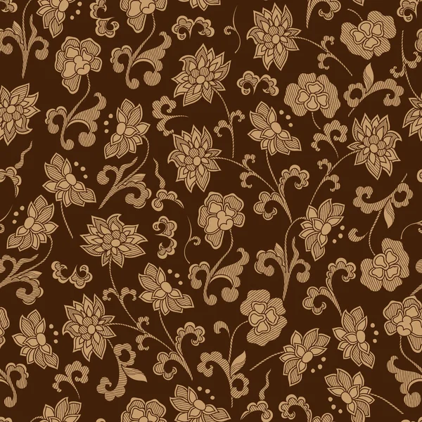 シームレスなヴィンテージの花の壁紙パターン — ストックベクタ