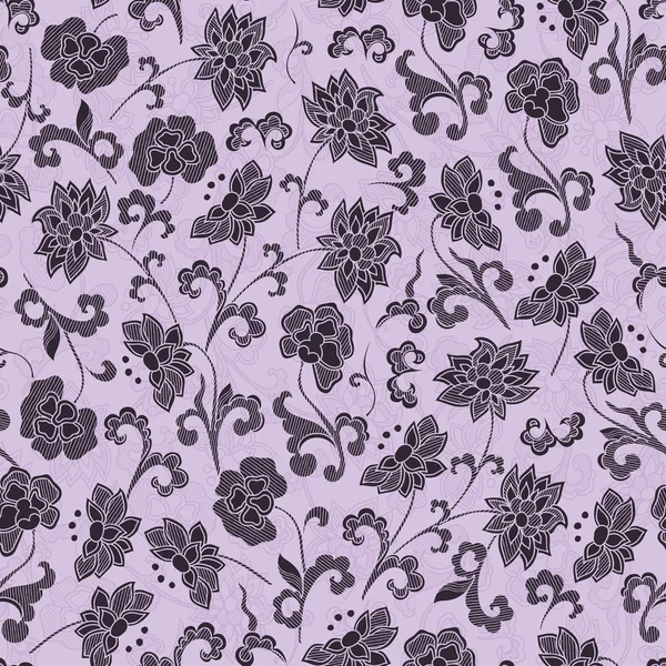 Papel de parede sem costura padrão de flor vintage — Vetor de Stock