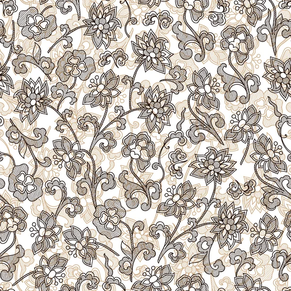 シームレスなヴィンテージの花の壁紙パターン — ストックベクタ