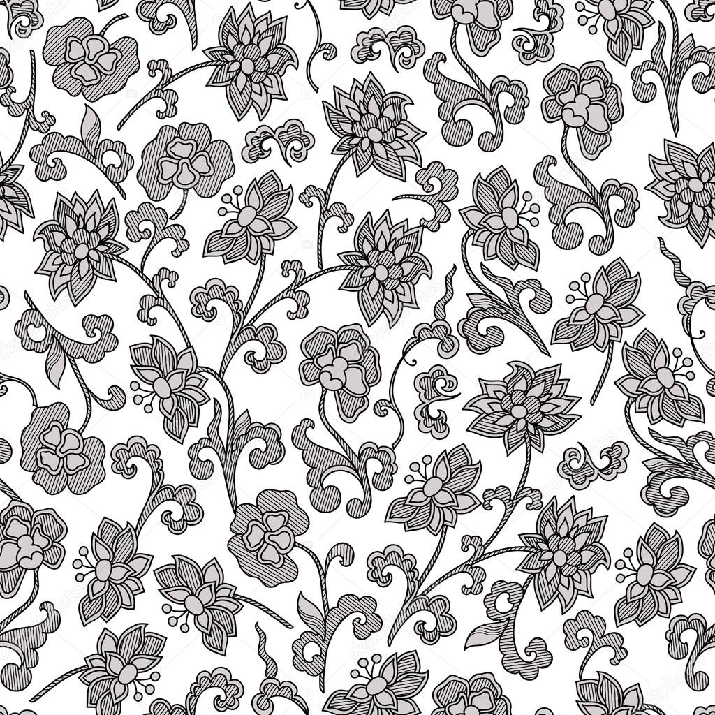 Wallpaper seamless vintage flower pattern — Stock Vector © karpenyuk ...