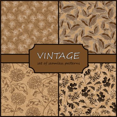 Seamless Vintage Floral Background Collection. Vector background