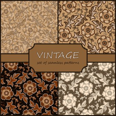 Henna Mehndi Tattoo Doodles Seamless Pattern Background Collecti