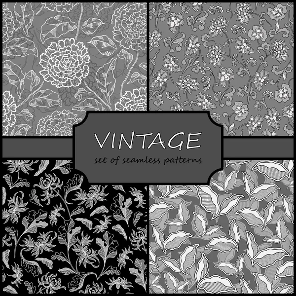 Seamless Vintage Floral Background Collection. Vector background — Διανυσματικό Αρχείο