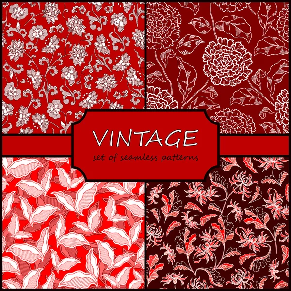 Seamless Vintage Floral Background Collection. Vector background — Διανυσματικό Αρχείο