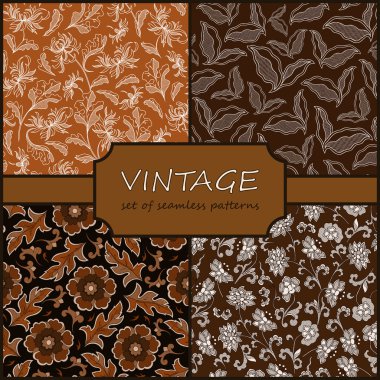 Seamless Vintage Floral Background Collection. Vector background