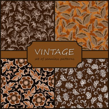 Seamless Vintage Floral Background Collection. Vector background