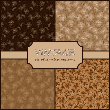 Seamless Vintage Floral Background Collection. Vector background