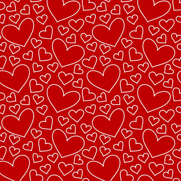 Fondo de corazón de amor vintage sin costuras divertido en colores bonitos. — Vector de stock