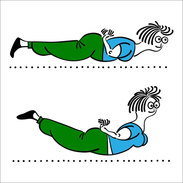 Esercizio della vecchia. Pilates pose set — Vettoriale Stock