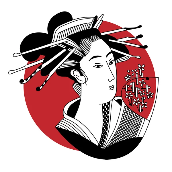 Geisha. Mujer japonesa — Archivo Imágenes Vectoriales