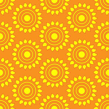 Retro seamless modeli Güneş ile. Retro sorunsuz desenleri kümesi.