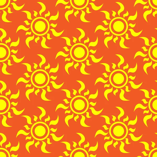 太陽とレトロなシームレス パターン。レトロなシームレス パターン セット. — ストックベクタ