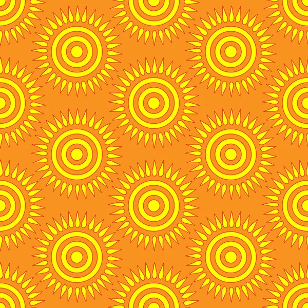 Set of Retro Seamless pattern with sun. Vector illustration. — Stock Vector