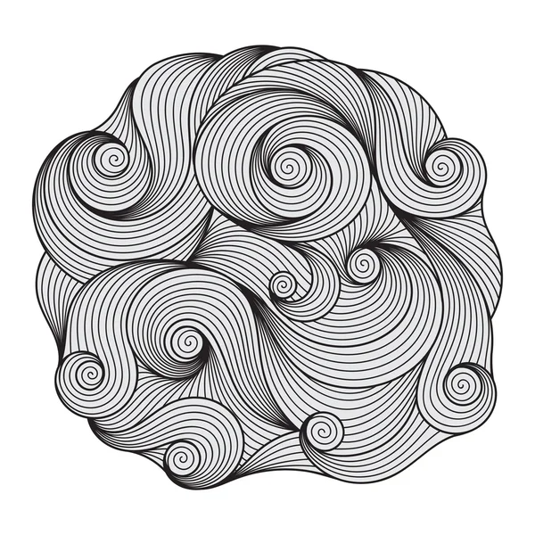 Asiatique ethnique floral rétro doodle fond motif cercle en ve — Image vectorielle