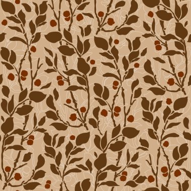 sorunsuz Art Deco vintage desen dal ve çilek