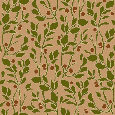 sorunsuz Art Deco vintage desen dal ve çilek