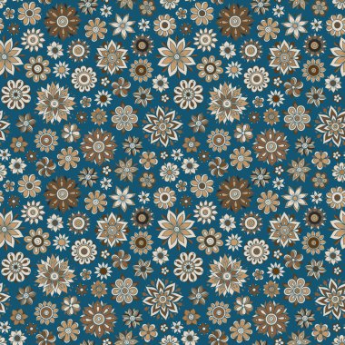 Vektör sorunsuz çiçek desenli çiçek ve yaprakları ile