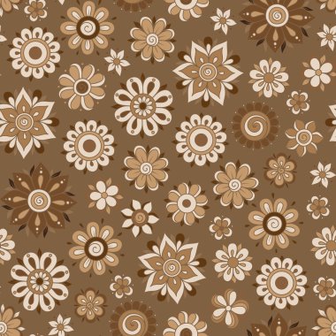 Kına Mehndi dövme karalamalar Retro Seamless Modeli