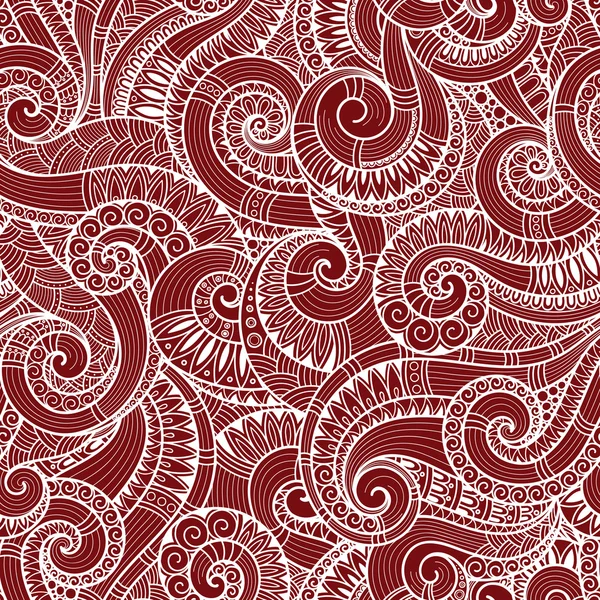 Sans couture asiatique ethnique floral rétro doodle motif de fond dans — Image vectorielle