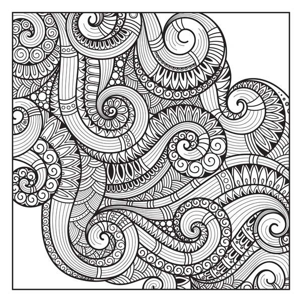 Padrão para colorir livro. Etnia, floral, retro, doodle, vetor — Vetor de Stock