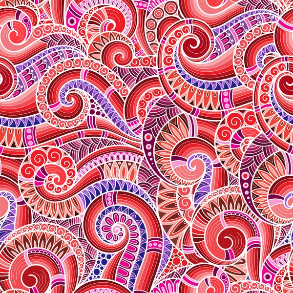 Sans couture asiatique ethnique floral rétro doodle motif de fond dans — Image vectorielle
