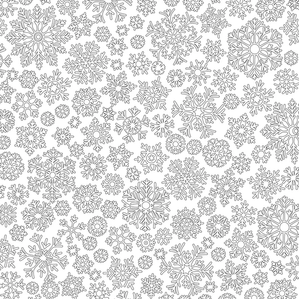 Christmas frame from snowflakes Pattern for coloring book.