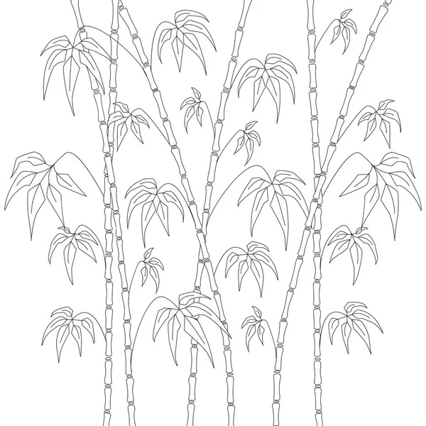 Pattern for coloring book. Background with bamboo stems — Wektor stockowy
