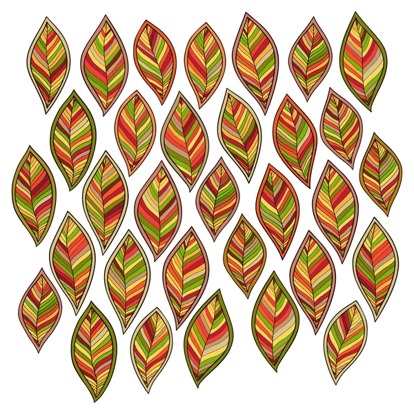 Ensemble de feuilles de gribouillis. Vecteur — Image vectorielle