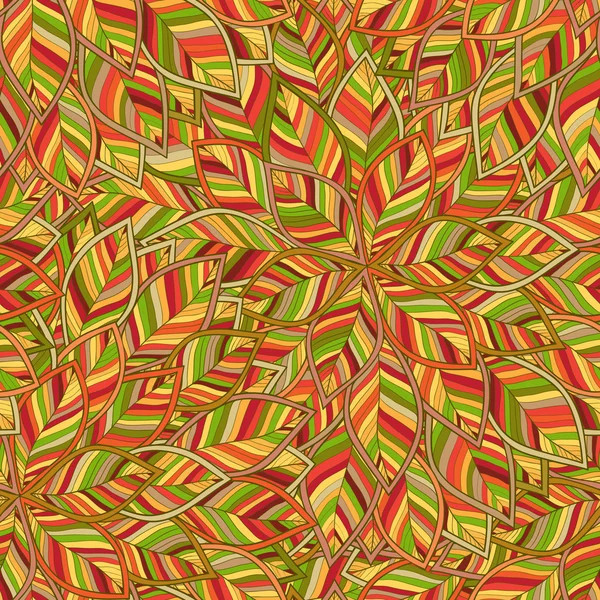 Un patrón de hojas sin costuras. Fondo de otoño. Vector — Archivo Imágenes Vectoriales