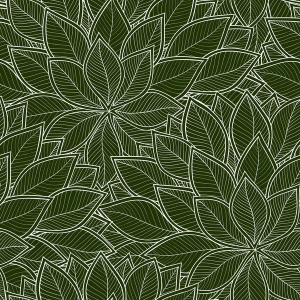 Patrón sin costura verde abstracto con hojas. Vector — Vector de stock