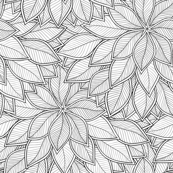 Абстрактний сірий безшовний візерунок з листям. Векторні — стоковий вектор