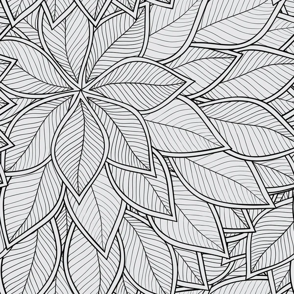 Абстрактный серый бесшовный рисунок с листьями. Вектор — стоковый вектор