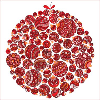 Noel topu topu illüstrasyon